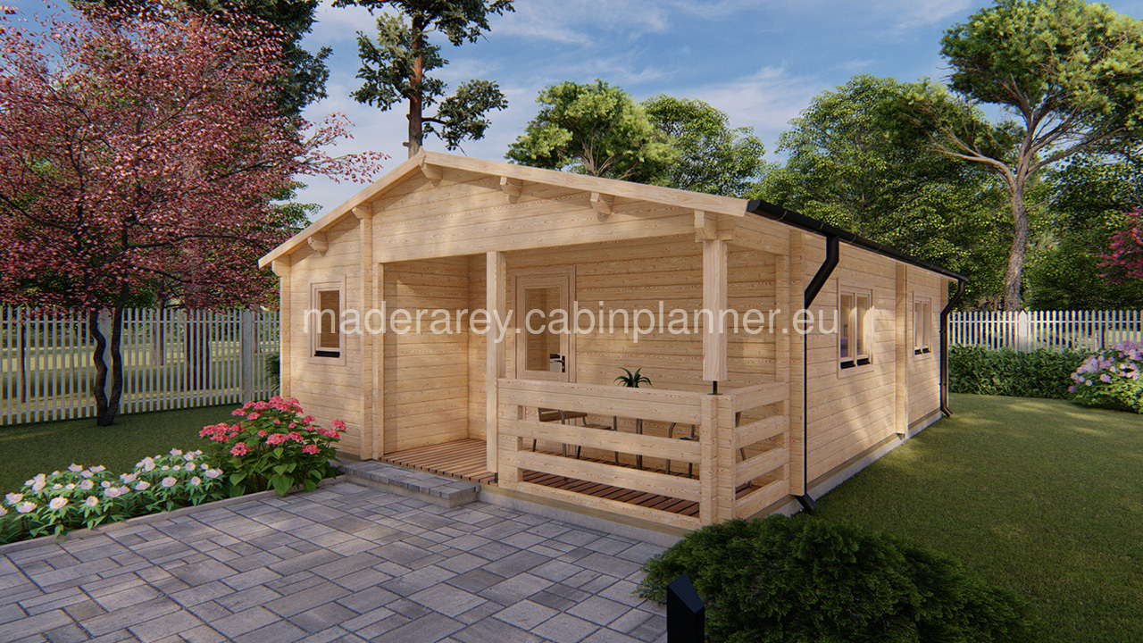 Almería 6x8.87 casa de madera 44mm