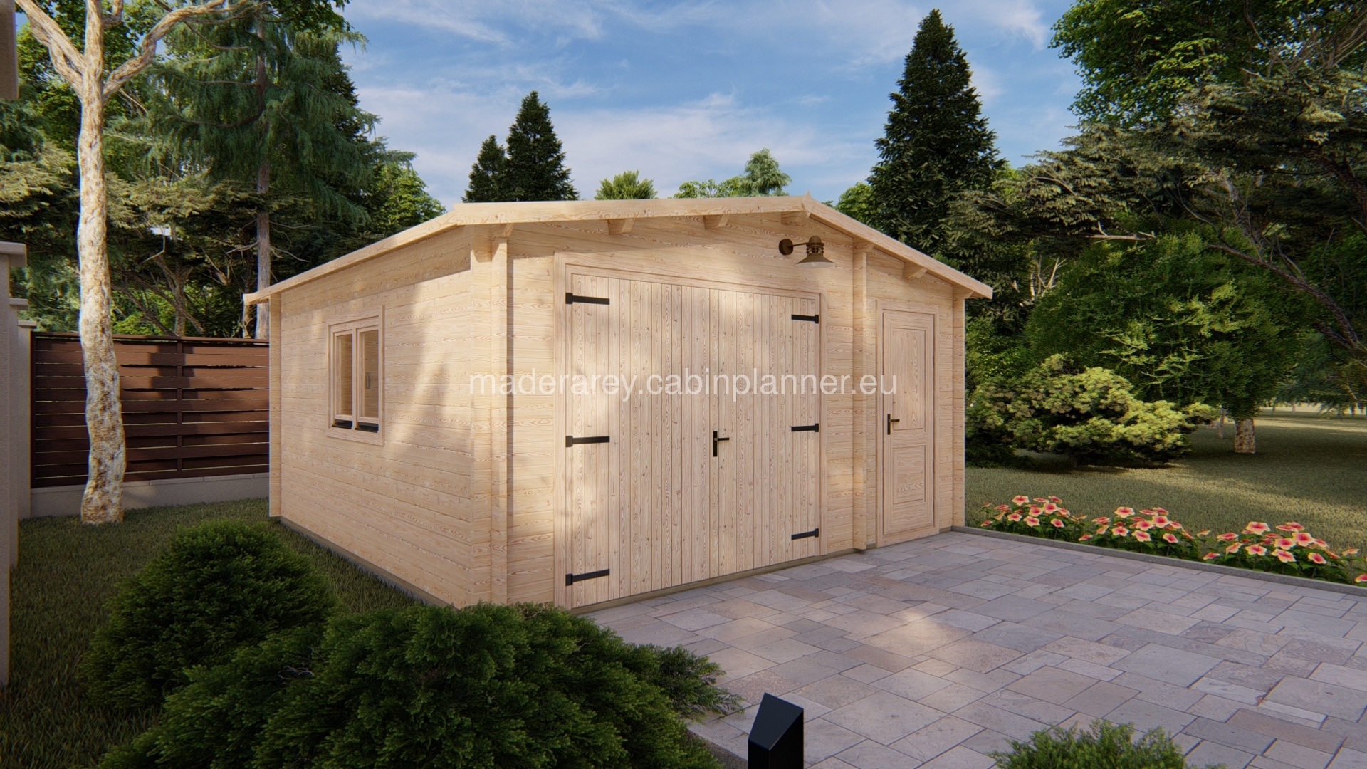 Garaje 5x5 casa de madera 44mm