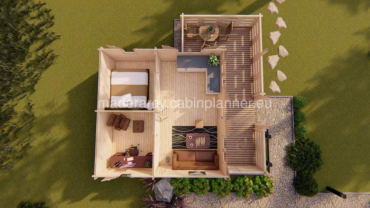 Gustav A 6x6 casa de madera 44mm