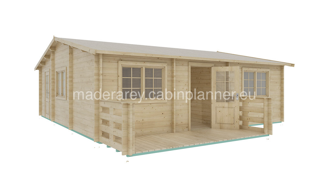 Hakan B 7x7.19 casa de madera 44mm