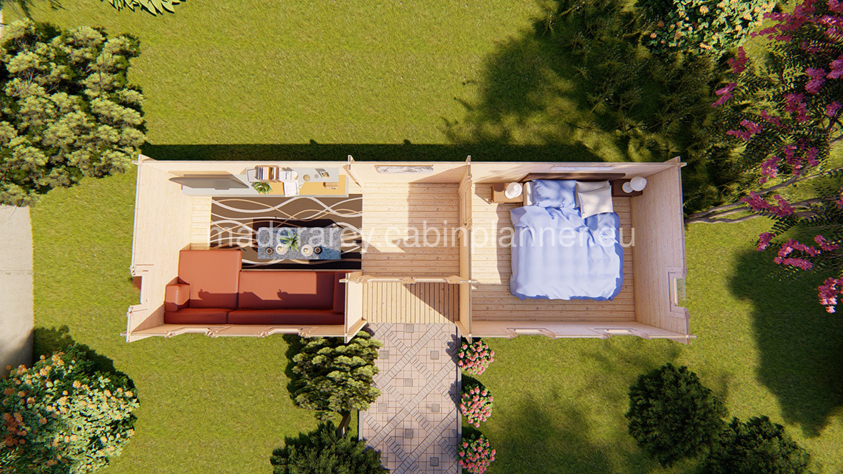 Helmand 3x9 casa de madera 44mm