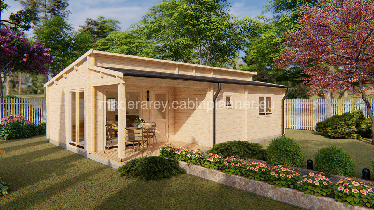 Iberica T2 6.36x8.86 casa de madera 68mm