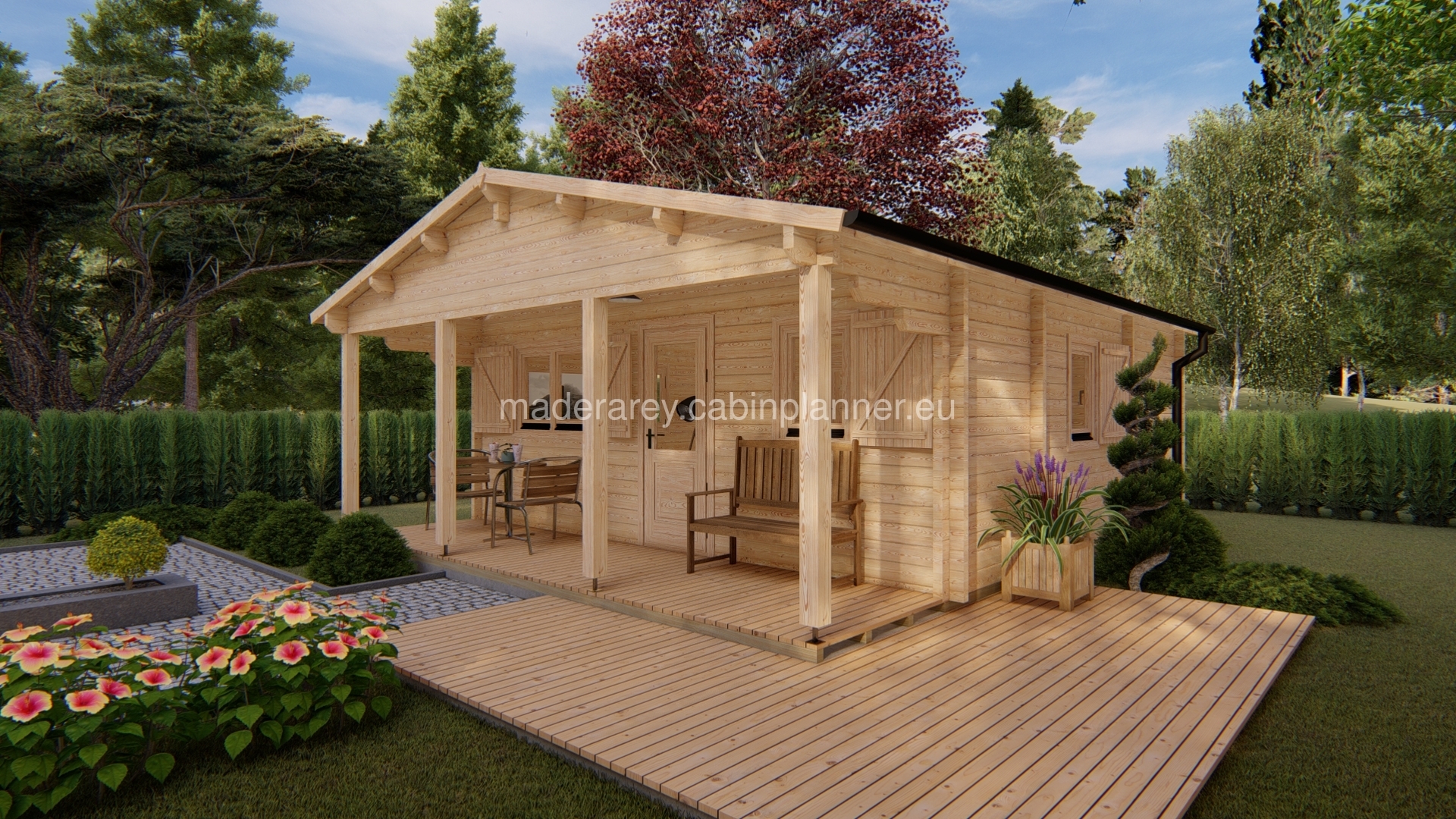 Louise 6x6 casa de madera 44mm
