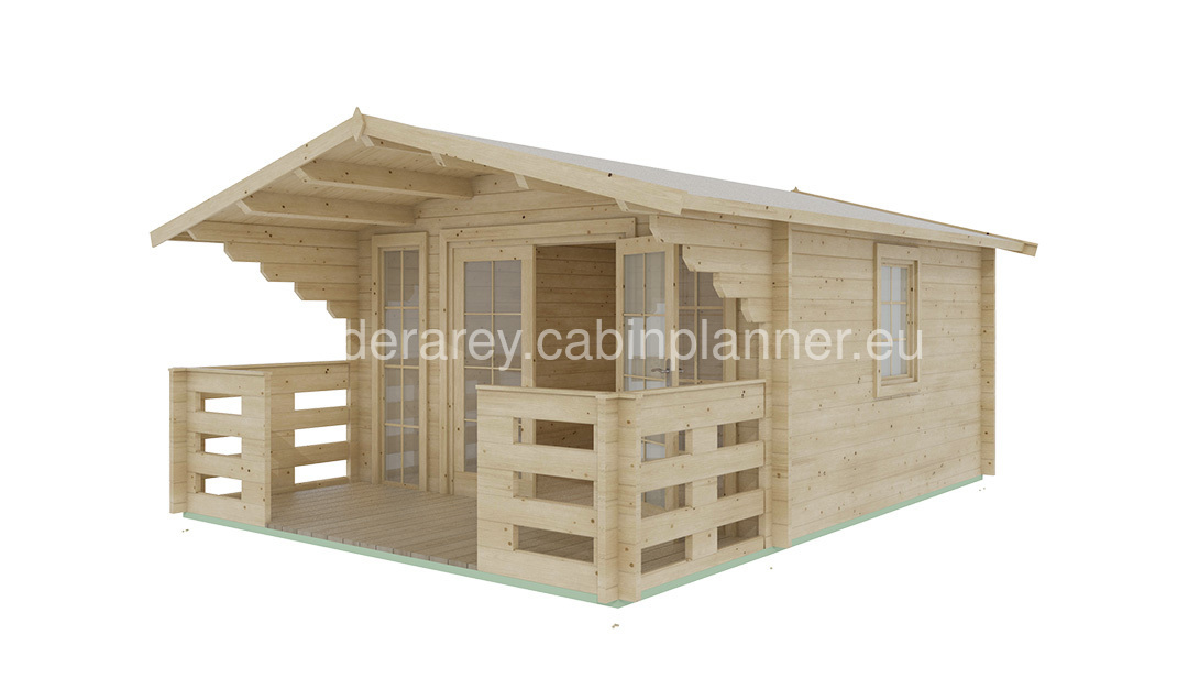 Milano 3.8x5.3 casa de madera 44mm