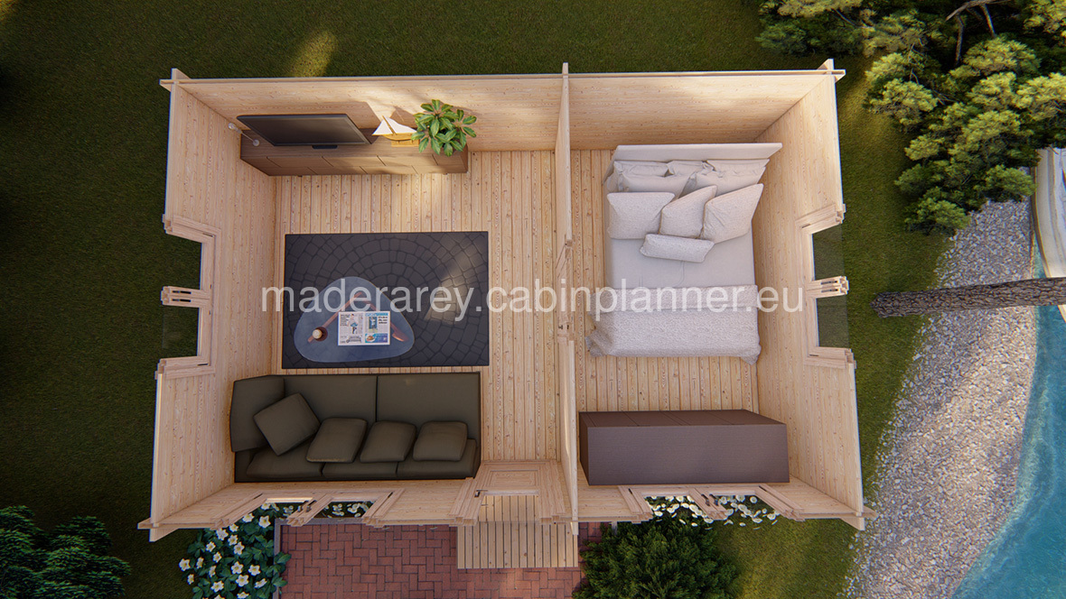 Murray 4x6 casa de madera 44mm