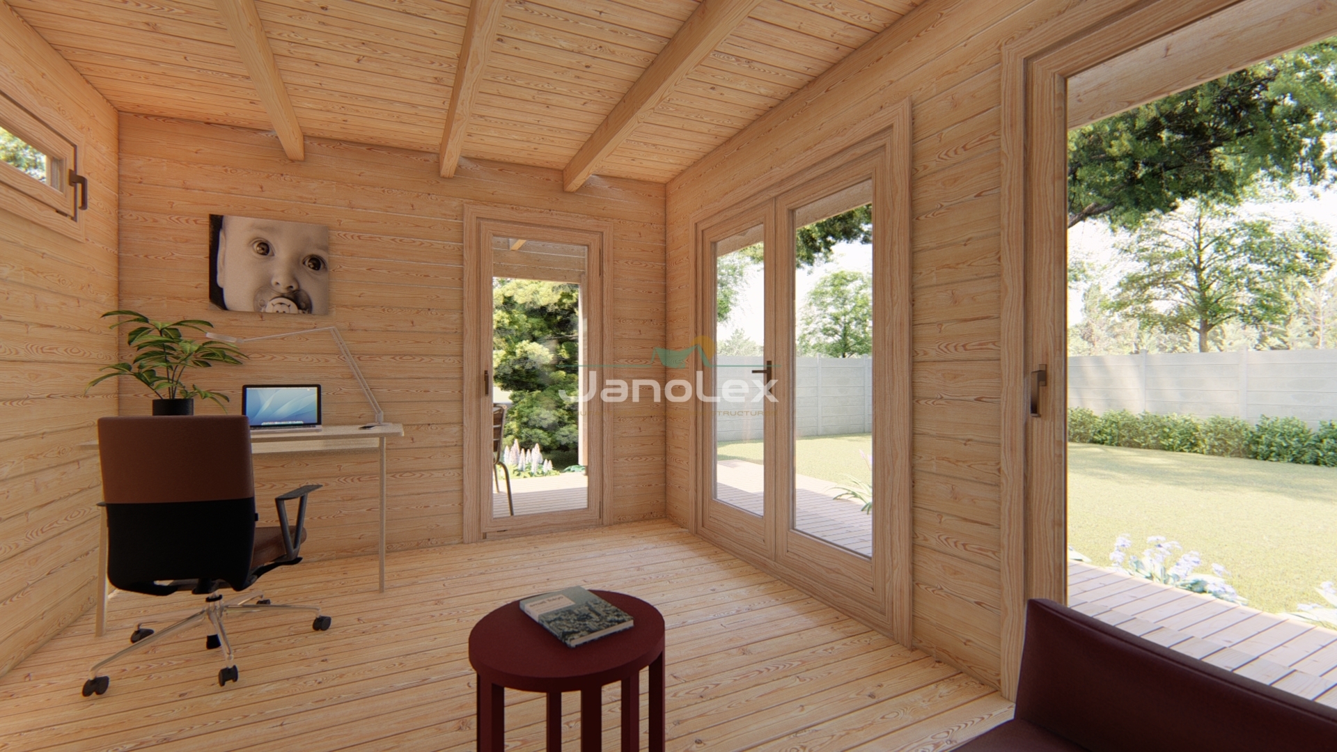 Bergen 4.2x8 casa de madera 44mm