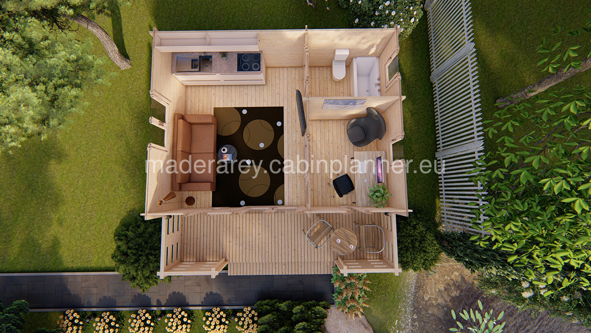 Padova A 6x4.5 casa de madera 44mm
