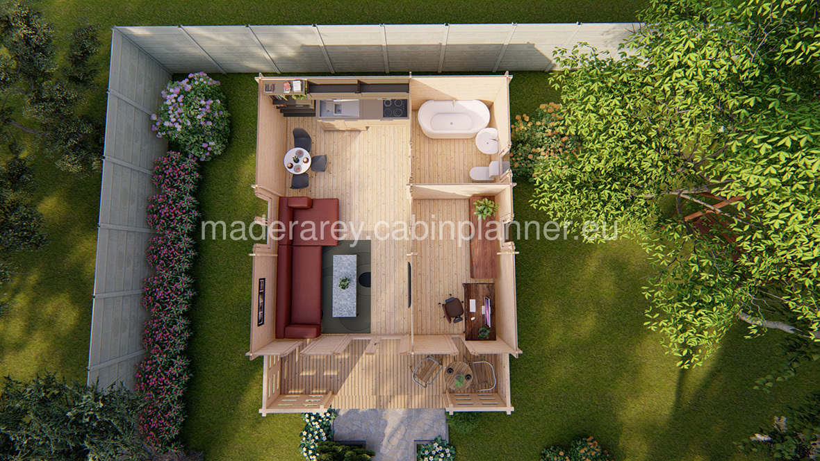 Padova B 6x6.5 casa de madera 44mm
