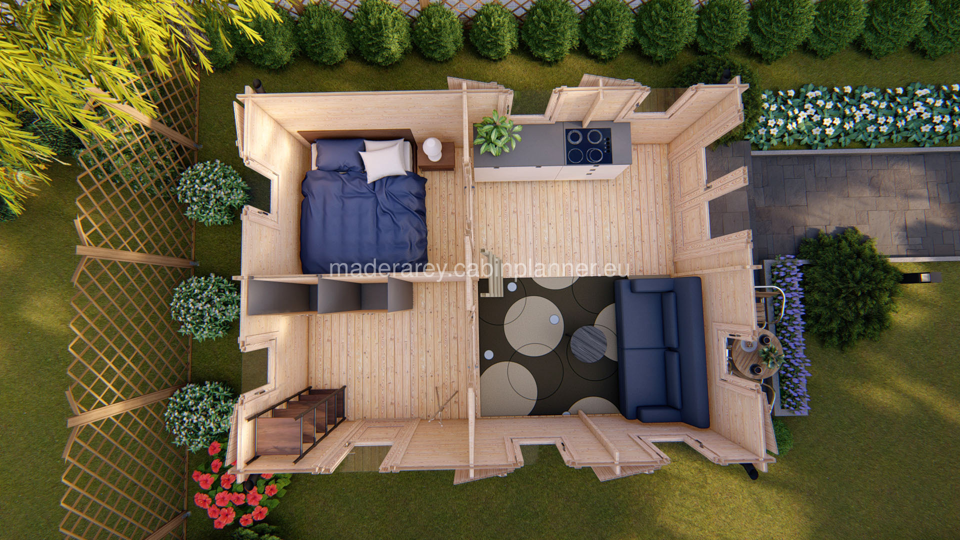 Torino 4.5x6 casa de madera 44mm