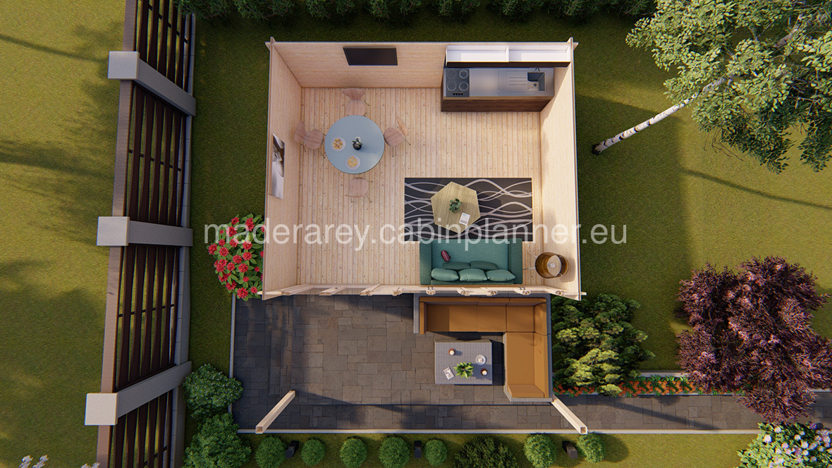 Trento 6x5 casa de madera 44mm