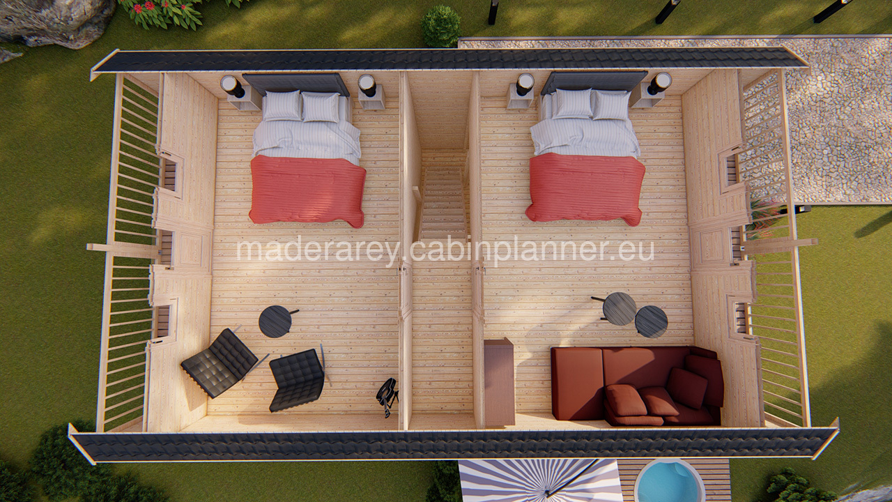 Verona 5.93x8.75 casa de madera 68mm